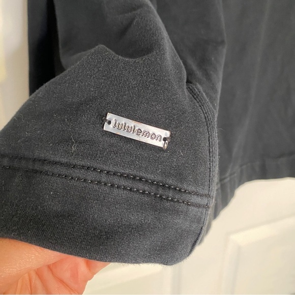 Lululemon Savasana Black Knit High Neck Asymmetrical Sweater Jacket Size 6 - Picture 7 of 9